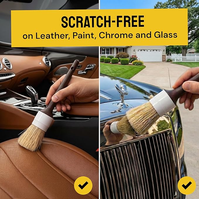 Soft Boar Hair Car Detailing Brush Set - Image 2