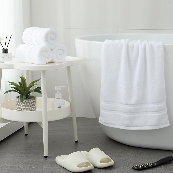 Simple&Opulence 4 Pcs Premium Hand Towels 16"x28", 600 GSM 100% Ring Spun Cotton - Image 2