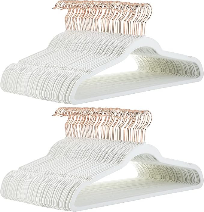 Amazon Basics Slim Velvet Non-Slip Space Saving Suit Clothes Hangers by AmazonBasics