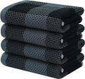 Homaxy 100% Cotton Waffle Weave Check Plaid Kitchen Towels, 13 x 28 Inches by Homaxy