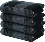 Homaxy 100% Cotton Waffle Weave Check Plaid Kitchen Towels, 13 x 28 Inches by Homaxy