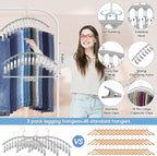 6 Pack Legging Organizer for Closet Hanging, Pants Hangers - Image 3