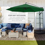 Best Choice Products 10ft Offset Cantilever Hanging Market Patio Umbrella, 8 Sturdy Ribs, Easy Adjustment - Green - Image 3