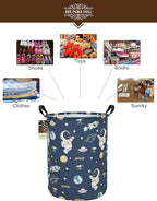 HUNRUNG Laundry Hamper, Large Canvas Fabric Lightweight Storage Basket Toy - Image 3