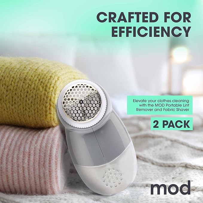 MOD 2 Pack Portable Fabric Shaver and Lint Remover, Reusable Pet Hair Remover - Image 7