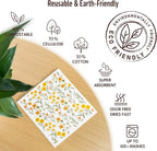 Swedish Dishcloths for Kitchen, 5 Pack Flowers Reusable Paper Towels Washable - Image 3