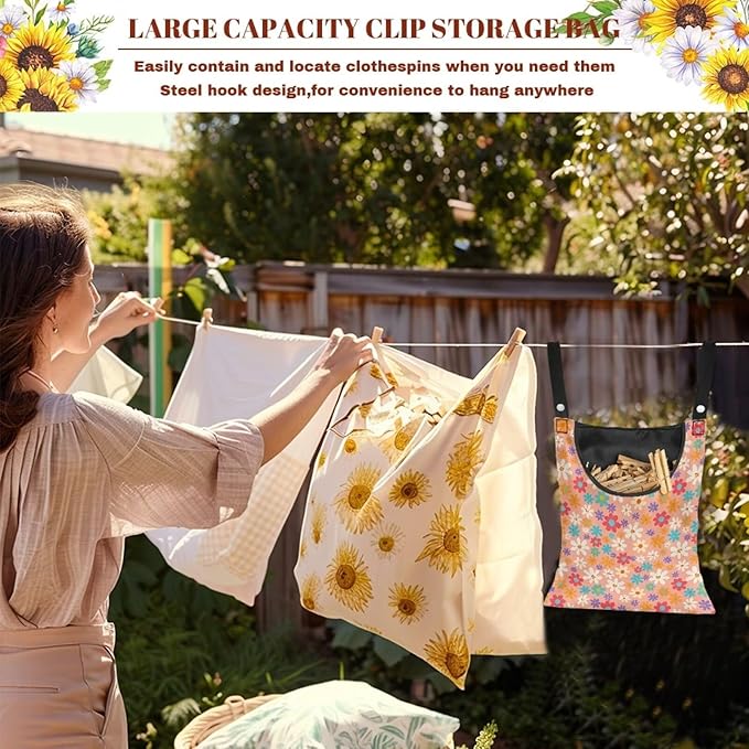 Clothespin Bag, Large Clothes Pin Hanging Bag, Pin Bag - Image 5