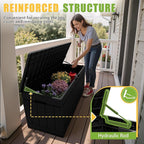 Greesum Outdoor Storage Box 82 Gallon Storage Bin with Lid for Patio Furniture, Garden Tools, Pool Supplies, Waterproof and UV Resistant, Lockable, Black - Image 5