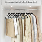 HOUSE DAY Velvet Hangers with Adjustable Clips 30 Pack, Non-Slip Suit Organizer - Image 8