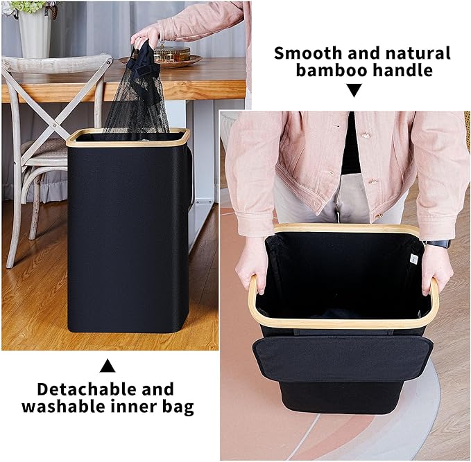 75L Slim Laundry Hamper, Narrow Laundry Basket - Image 3