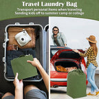 Canvas Laundry Bags with Handles & Square Base 13.8"Lx13.8"Wx27.6"H, Large - Image 6