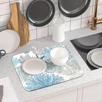 Coastal Blue Gray Dish Drying Pad 16 x 18 Inch - Image 6