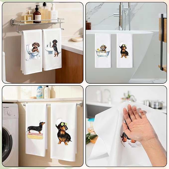 GROBRO7 Funny Dachshund Hand Towel - Image 7