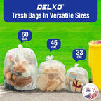 Delxo 30-33 Gallon Clear Trash Bags, Durable & Puncture-Resistant Plastic - Image 8