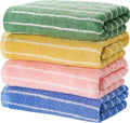 Hand Towels for Bathroom, 100% Cotton Striped Pattern Soft Absorbent Towel Set by Leisofter