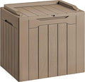 Devoko 30 Gallon Resin Deck Box Outdoor Indoor Waterproof Storage Box for Patio Furniture Pool Accessories Storage for Cushion Garden Tools (30 Gallon, Light Brown) by DEVOKO