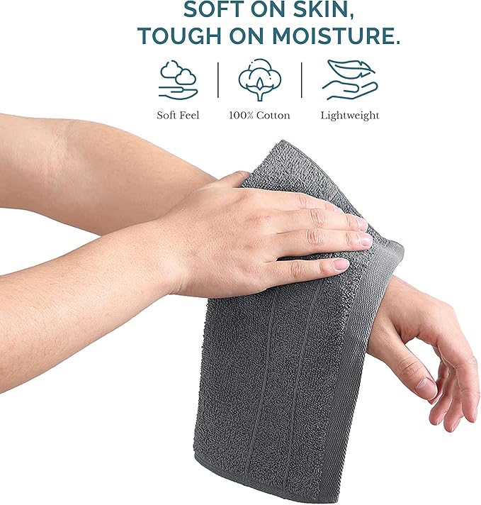 Casa Platino Wash Cloths Pack of 12-100% Cotton Washcloths - Image 4