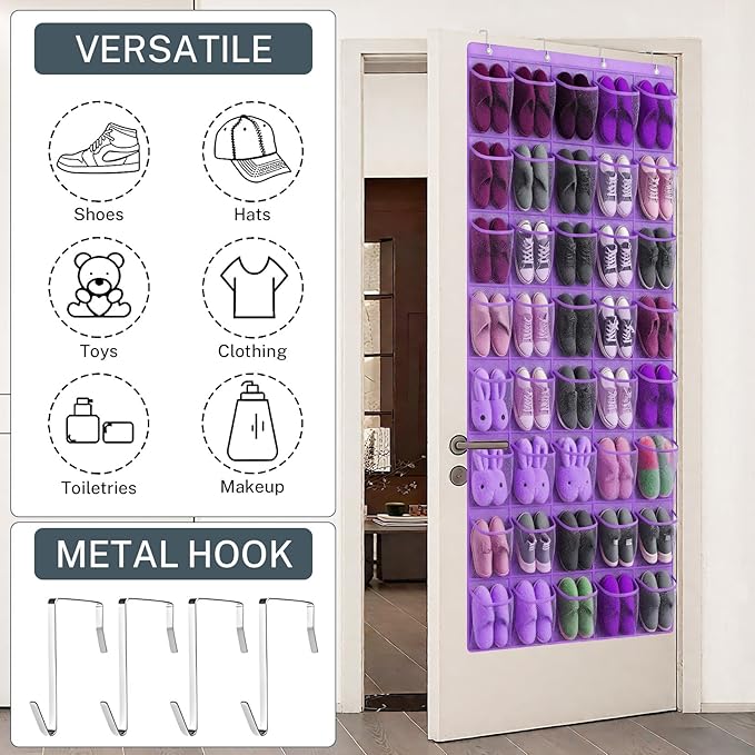 40-Pocket Over the Door Shoe Organizer - Image 2