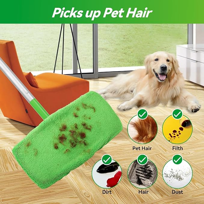 4 Pack Reusable Microfiber Mop Pads - Image 2