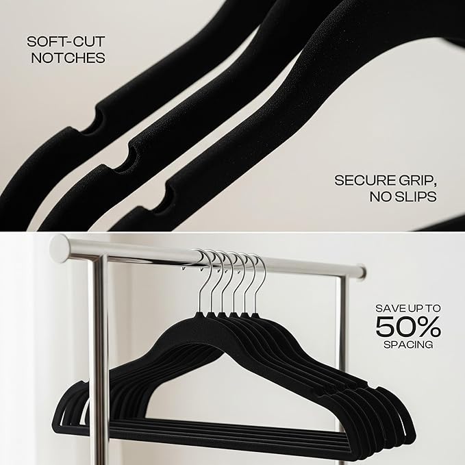 Utopia Home Velvet Hangers 30 Pack – Luxury Non-Slip Slim Pant & Coat Hangers - Image 3