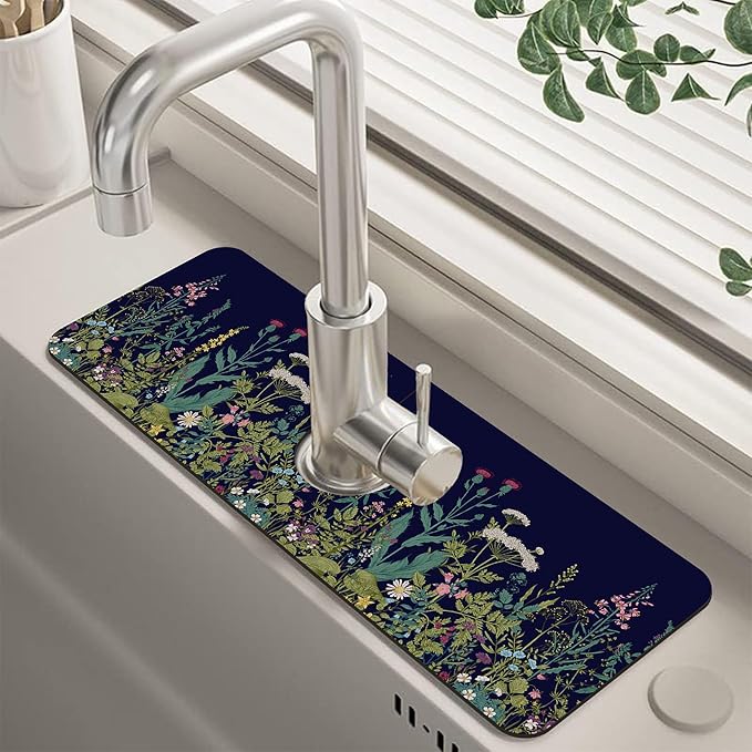 Kitchen Sink Splash Guard Faucet Mat Super Absorbent Fast Drying Mat Guard by Unknown