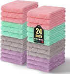 Homaxy 24 Pack Dish Towels for Kitchen, Super Soft and Absorbent Coral Velvet by Homaxy