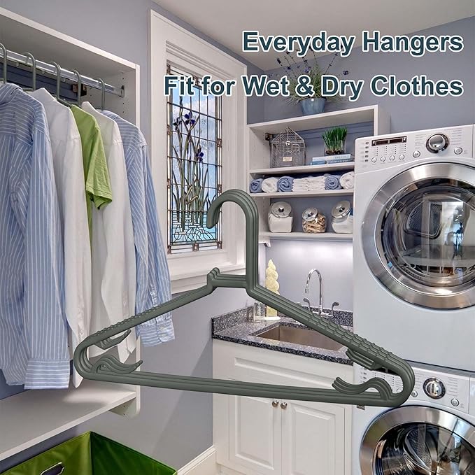 Plastic Hangers 50 Pack, Light Weight Durable Clothes Hangers - Image 6