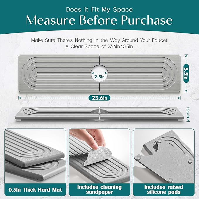 Kitchen Faucet Absorbent Mat - Image 2