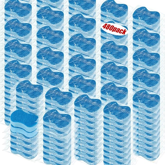 Tanlade 480 Pcs Individually Wrapped Sponges Kitchen Bulk Non Scratch Scouring by Tanlade