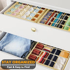 SpaceAid Sock Drawer Organizer Divider 3 Pack, 64 Cell Dresser Closet Nursery - Image 3