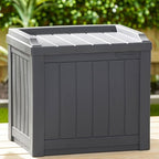 Suncast Small Deck Box Storage w/ Bench Seat for Indoor & Outdoor Use, 22 Gal., Cyberspace - Image 8
