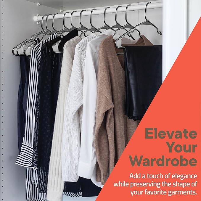 Black Plastic Hangers 60 Pack– Heavy-Duty Plastic Hangers Slim and Space-Saving - Image 9