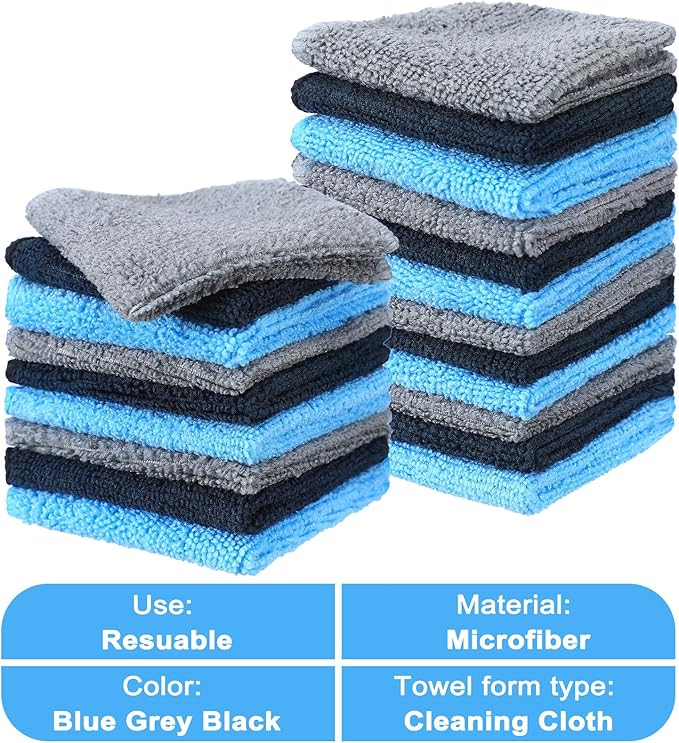 Tanlade 30 Pcs Microfiber Cleaning Cloth 6"x6" Cleaning Rags Reasonable Kitchen - Image 3
