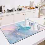 Dish Drying Mat for Multiple Usage. Super Absorbent, Easy clean, Quick dry by Mokiwala