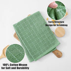 Homaxy 100% Cotton Terry Kitchen Towels, Checkered Designed, Soft and Super - Image 2