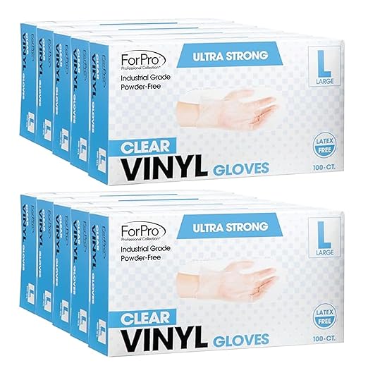 ForPro Disposable Vinyl Gloves, Industrial Grade, Powder-Free, Latex-Free by ForProProfessionalCollection