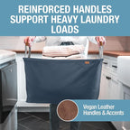 CleverMade Collapsible Laundry Basket LUXE 2 Pack – 60 L Foldable Cotton Blend - Image 4