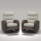 LayinSun Oversized Wicker Outdoor Swivel Glider Recliner with Adjustable Backrest & Footrest, Patio Reclining Lounge Chair - Set of 2 - Image 8