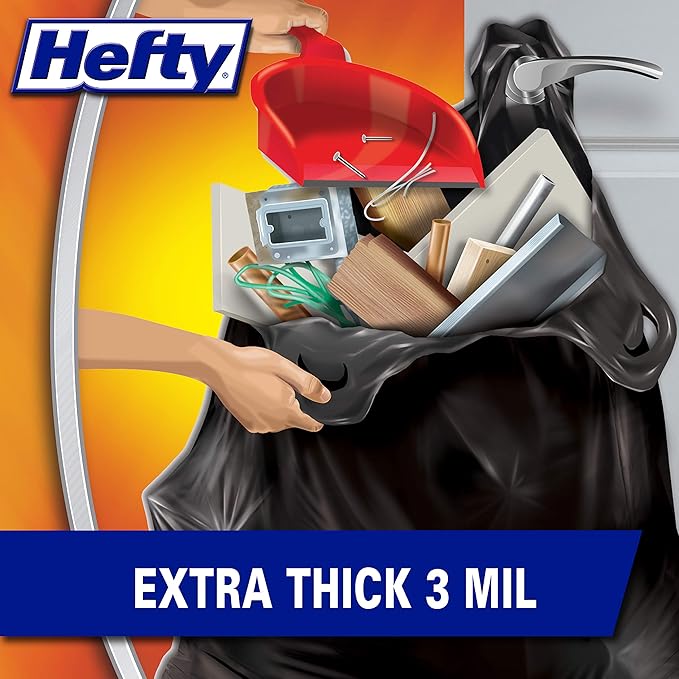 Hefty Load & Carry Heavy Duty Contractor Large Trash Bags, 42 Gallon - Image 3