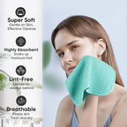 Microfiber Waffle Face Towels, 4 Pieces, Fast Drying, Lint Free 430 GSM - Image 4