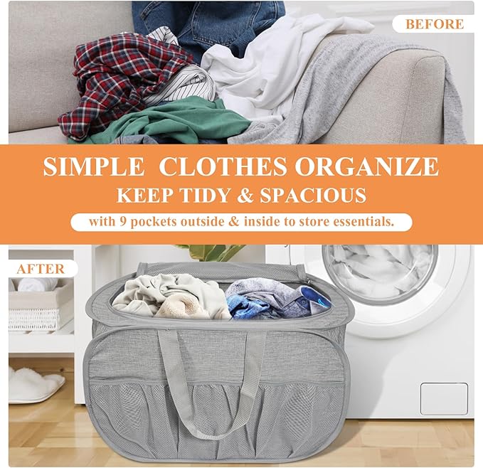 2 Pack Collapsible Laundry Baskets - Image 4