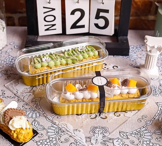 100 PACK Mini Cake Pans with Lids and Spoons, Rectangular Aluminum Foil Bread - Image 6