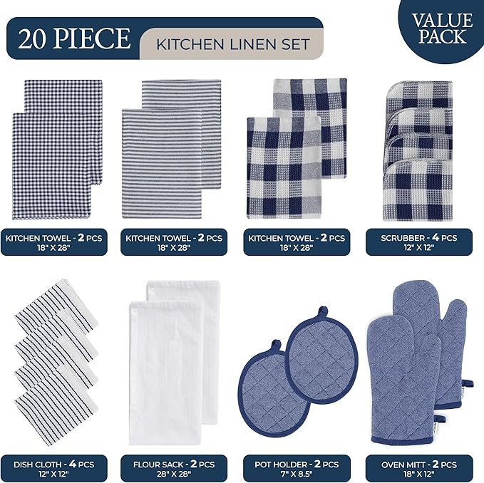 LANE LINEN Flour Sack Dish Towels Set - Image 2