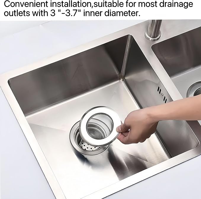 2PCS Kitchen Sink Drain Strainer, Stainless Steel Mesh Sink Strainer, Kitchen - Image 6