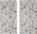 Spring Floral Hand Towels for Bathroom Set of 2 Dark Brown White Flower Leaves by Aytipun