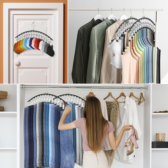 6 Pack Legging Organizer for Closet Hanging, Pants Hangers - Image 7