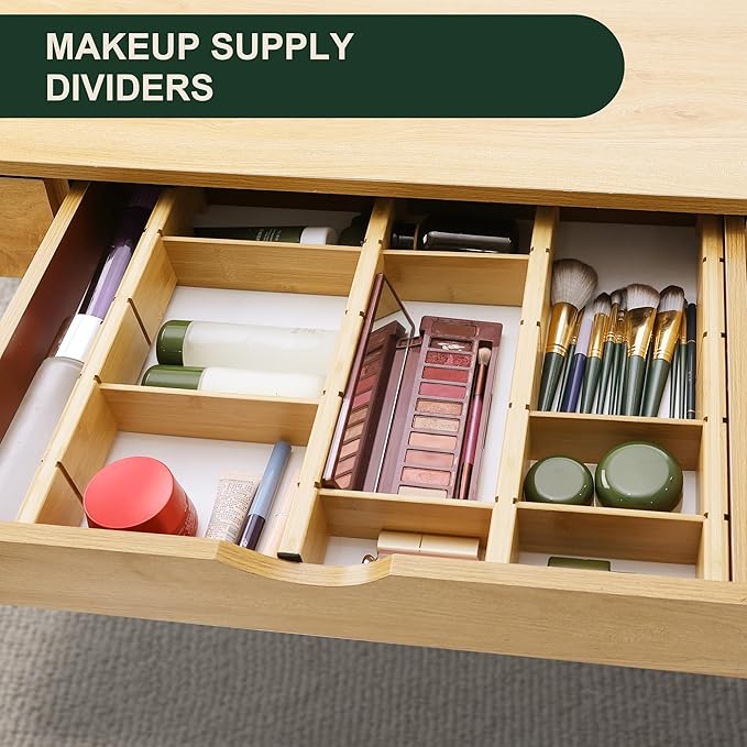 Utoplike 4 PCS Bamboo Kitchen Drawer Dividers - Image 7