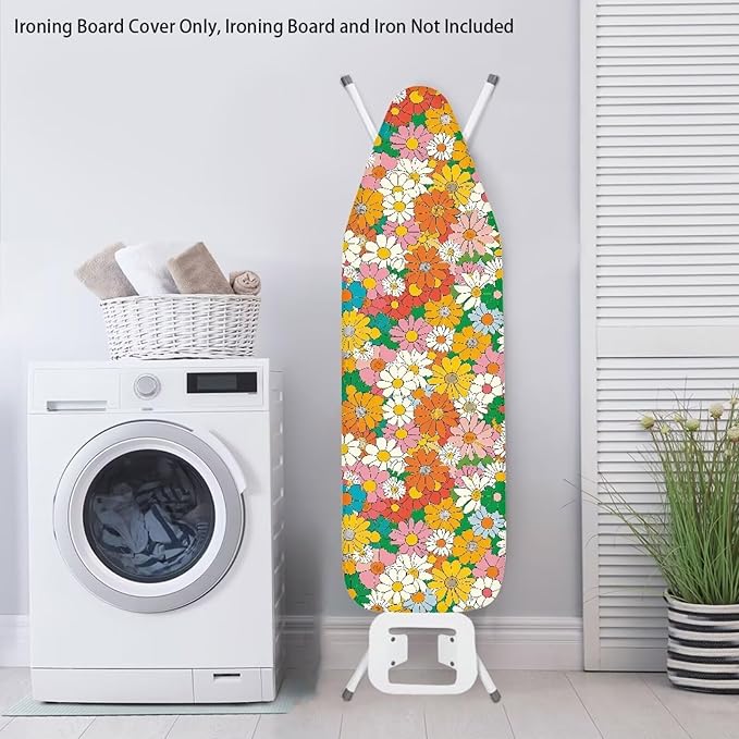 Hippie Flower Ironing Board Cover Christmas Full Size Scorch Resistant Padding - Image 3