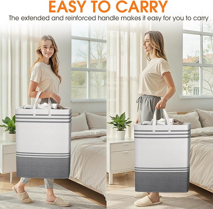 4 Pack Large Laundry Baskets, Laundry Hampers, Freestanding Waterproof - Image 6