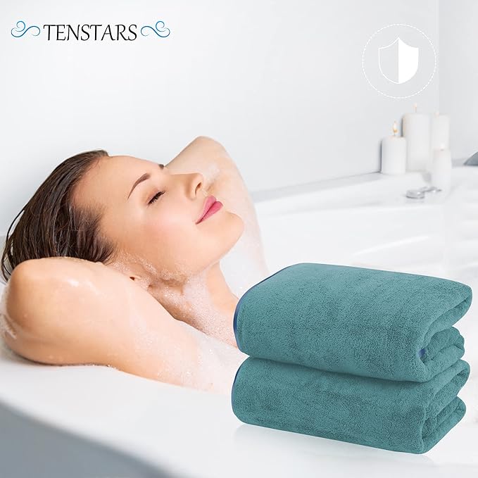 TENSTARS Silk Hemming Bath Towels - Image 5